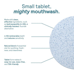 Close-up of Huppy tablets dissolving in water