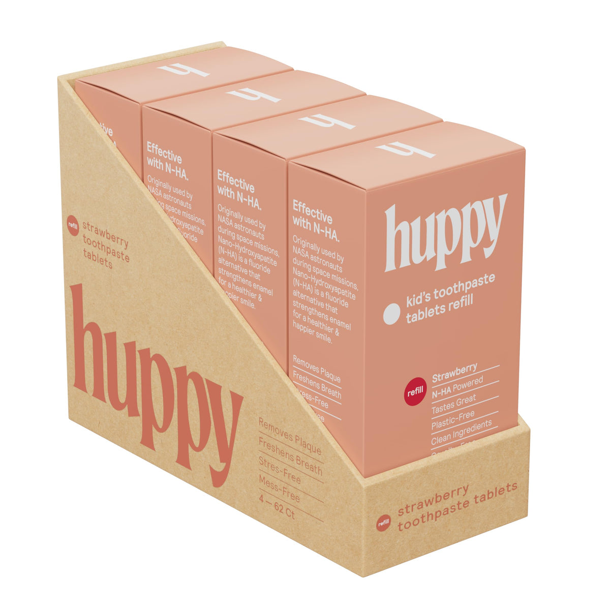 HUPPY Strawberry toothpaste tablets front view