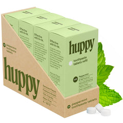 HUPPY toothpaste tablets hero shot on white background