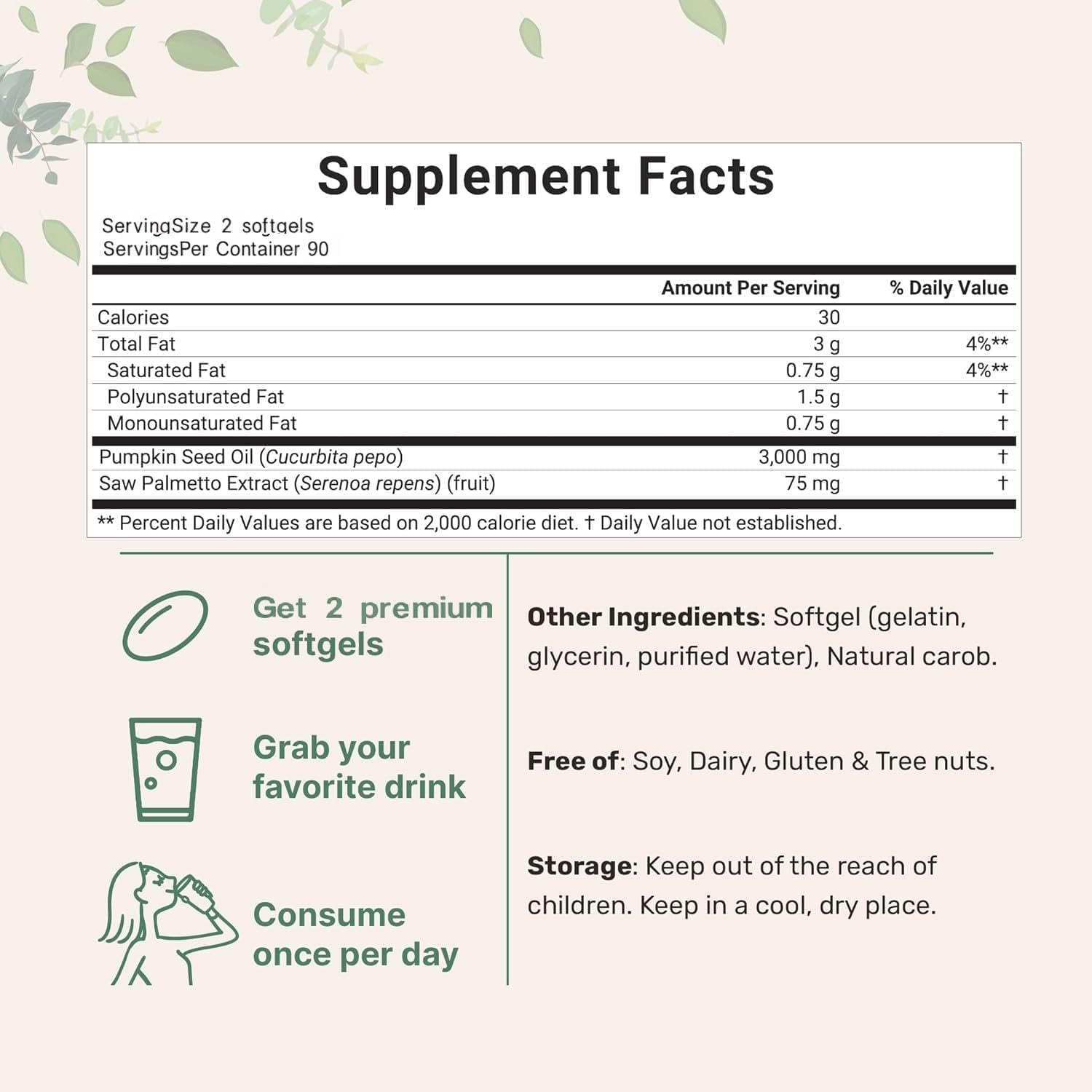 Close-up of HWAXIGO cold-pressed pumpkin seed oil ingredients label