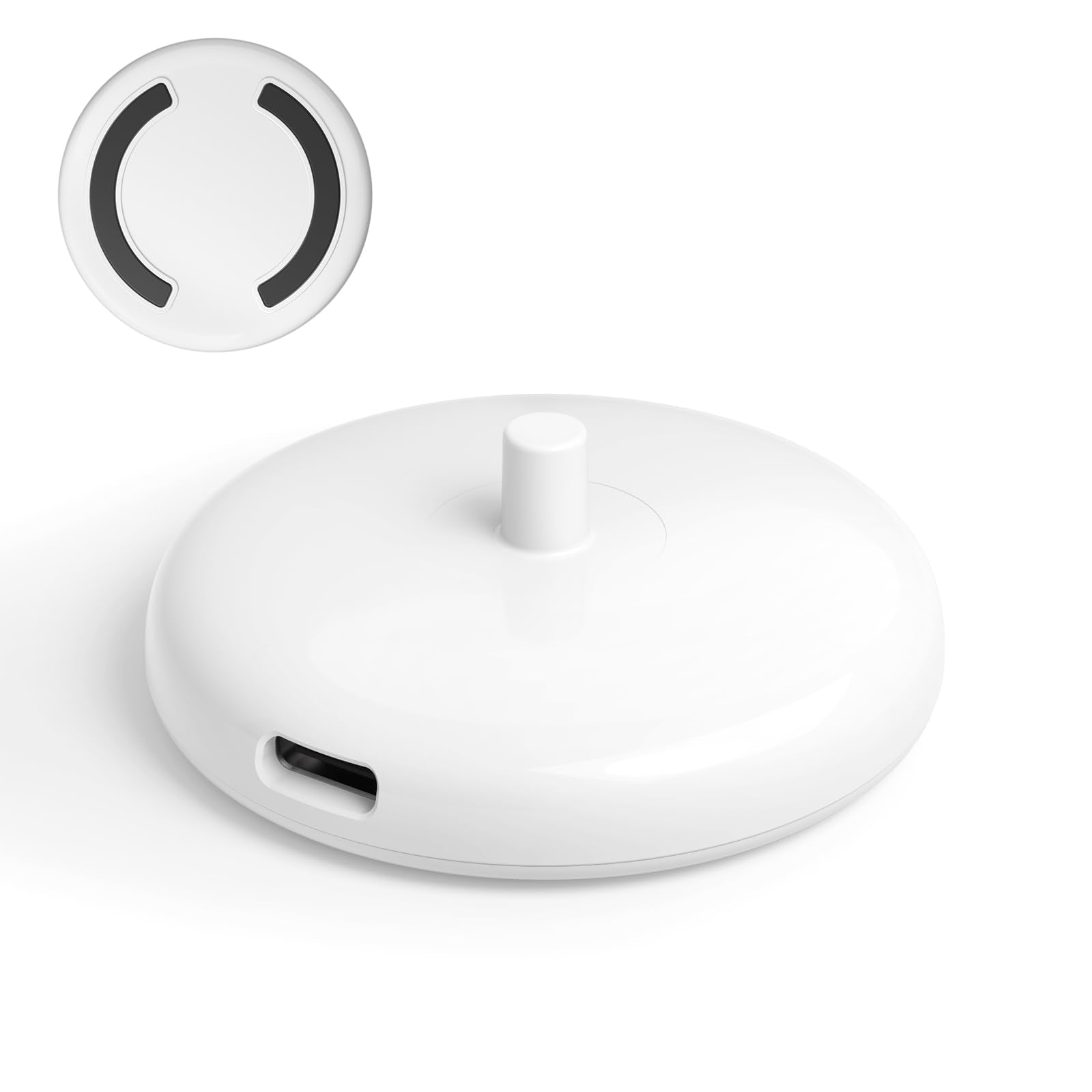 Ultra-thin white portable charger base compatible with Philips Sonicare HX3000/HX6000/HX8000/HX9000