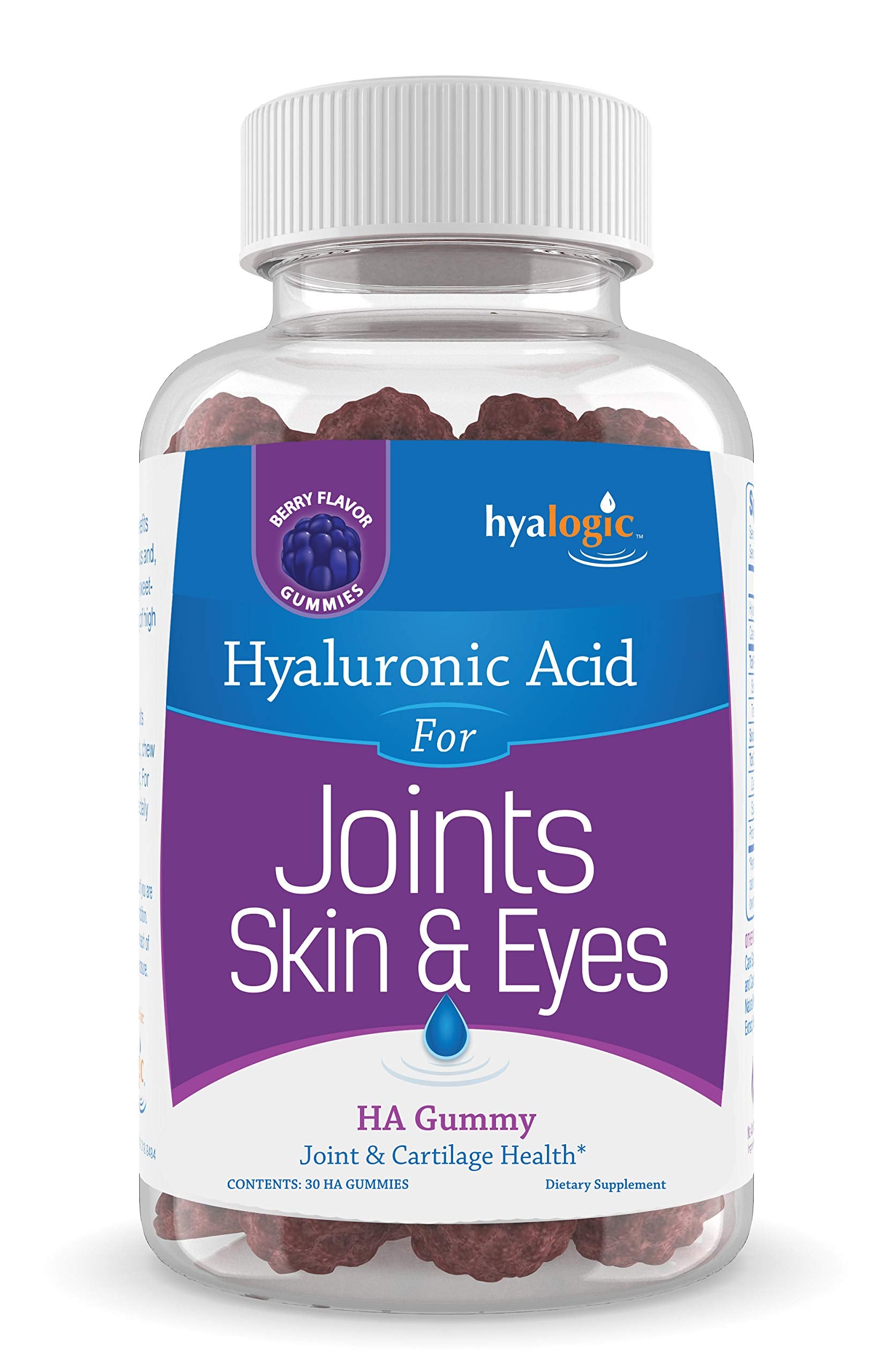 Front view of Hyalogic Hyaluronic Acid Gummies Mixed Berry 30-count