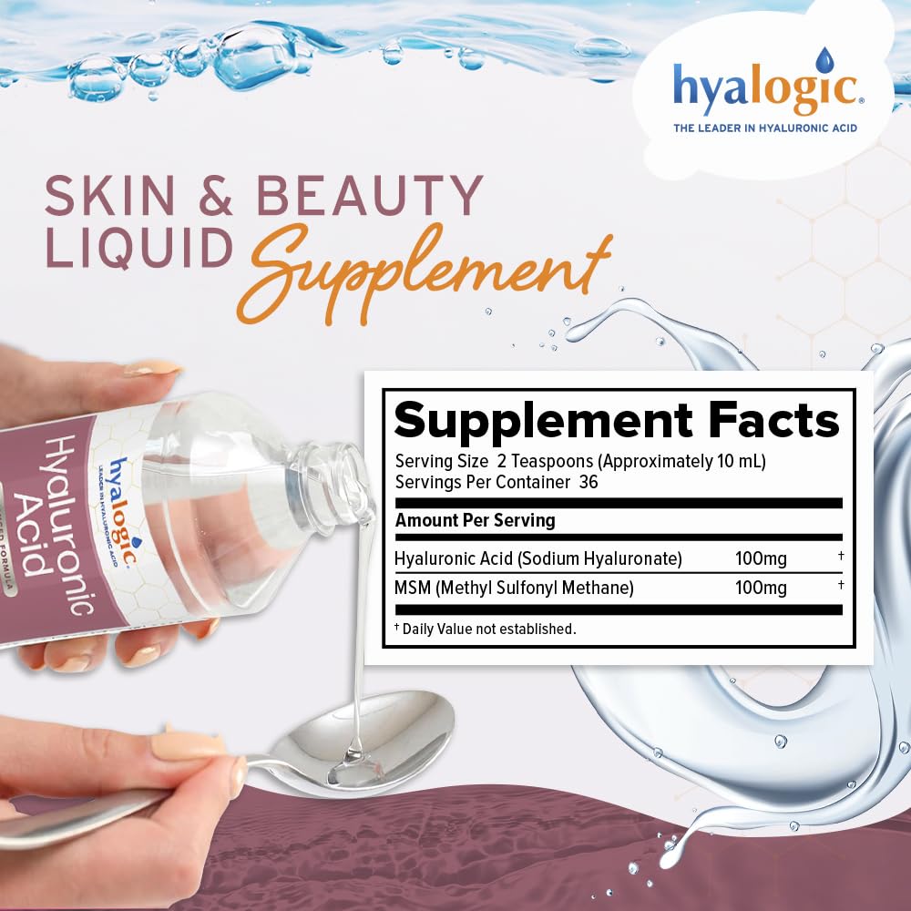 Label showing 100 mg HA and 100 mg MSM per serving