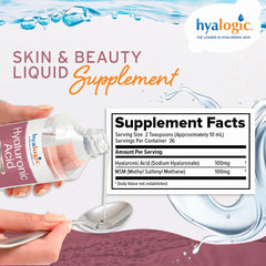 Label showing 100 mg HA and 100 mg MSM per serving