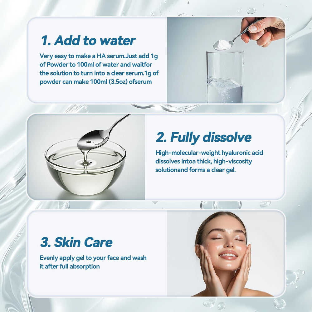 DIY serum powder mixing hyaluronic acid powder