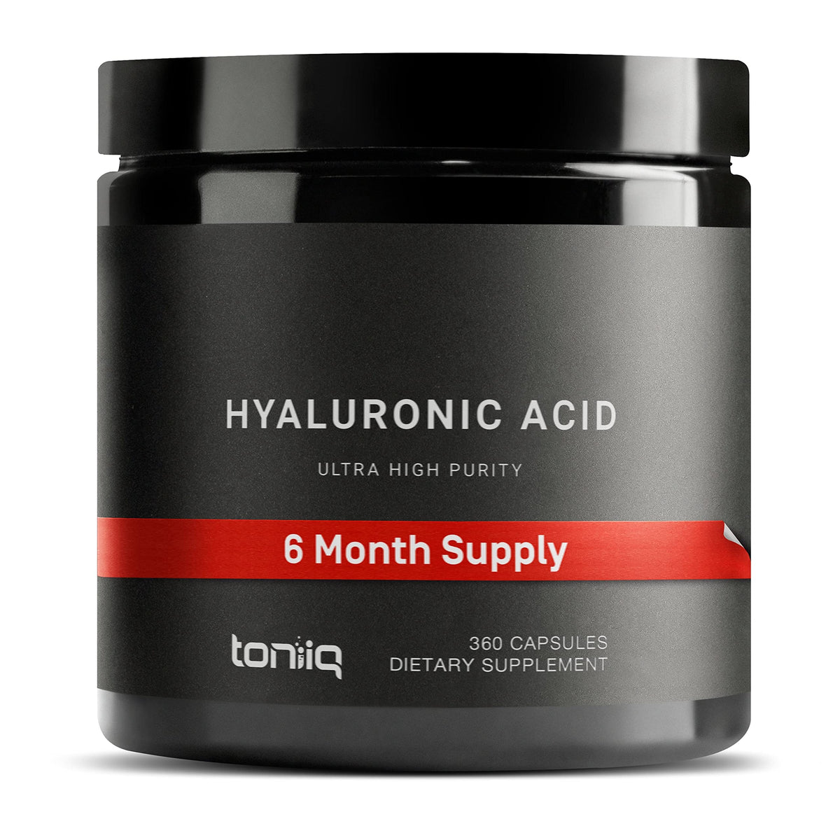 Toniiq Hyaluronic Acid bottle with 360 capsules