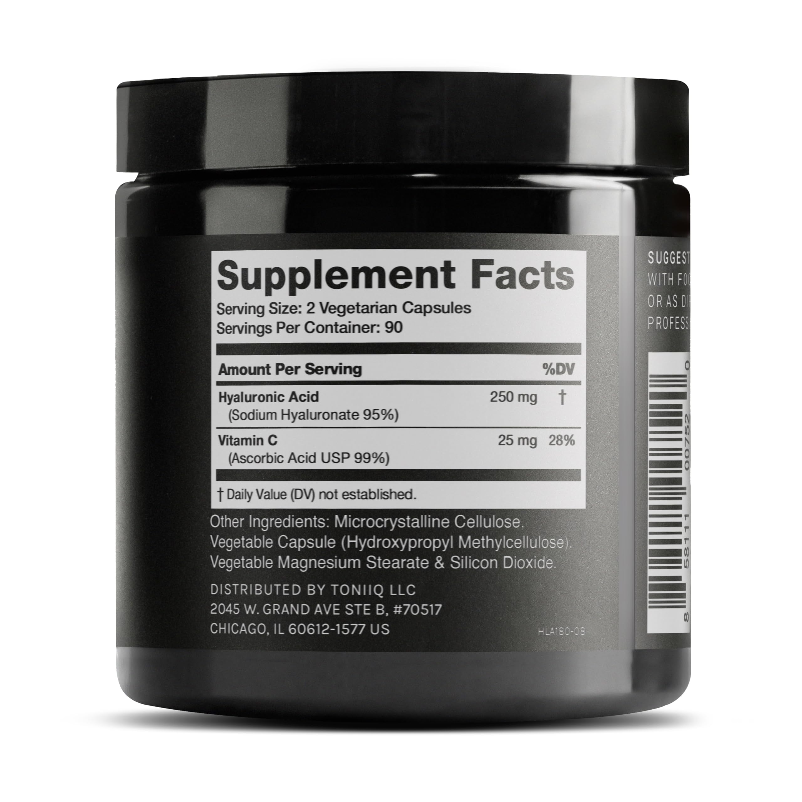 Front view of Hyaluronic Acid Supplements bottle