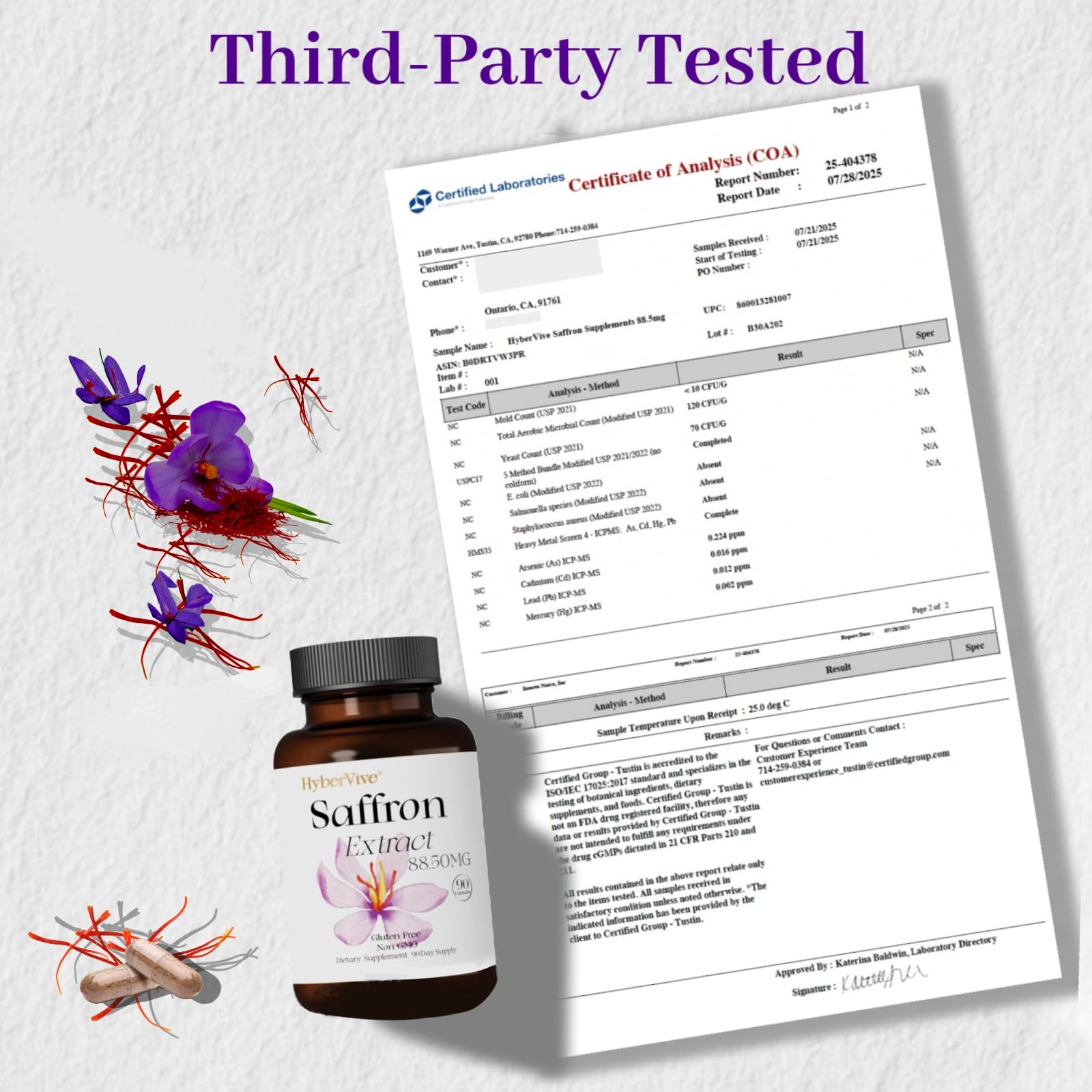 Eye health support imagery linked to saffron supplements