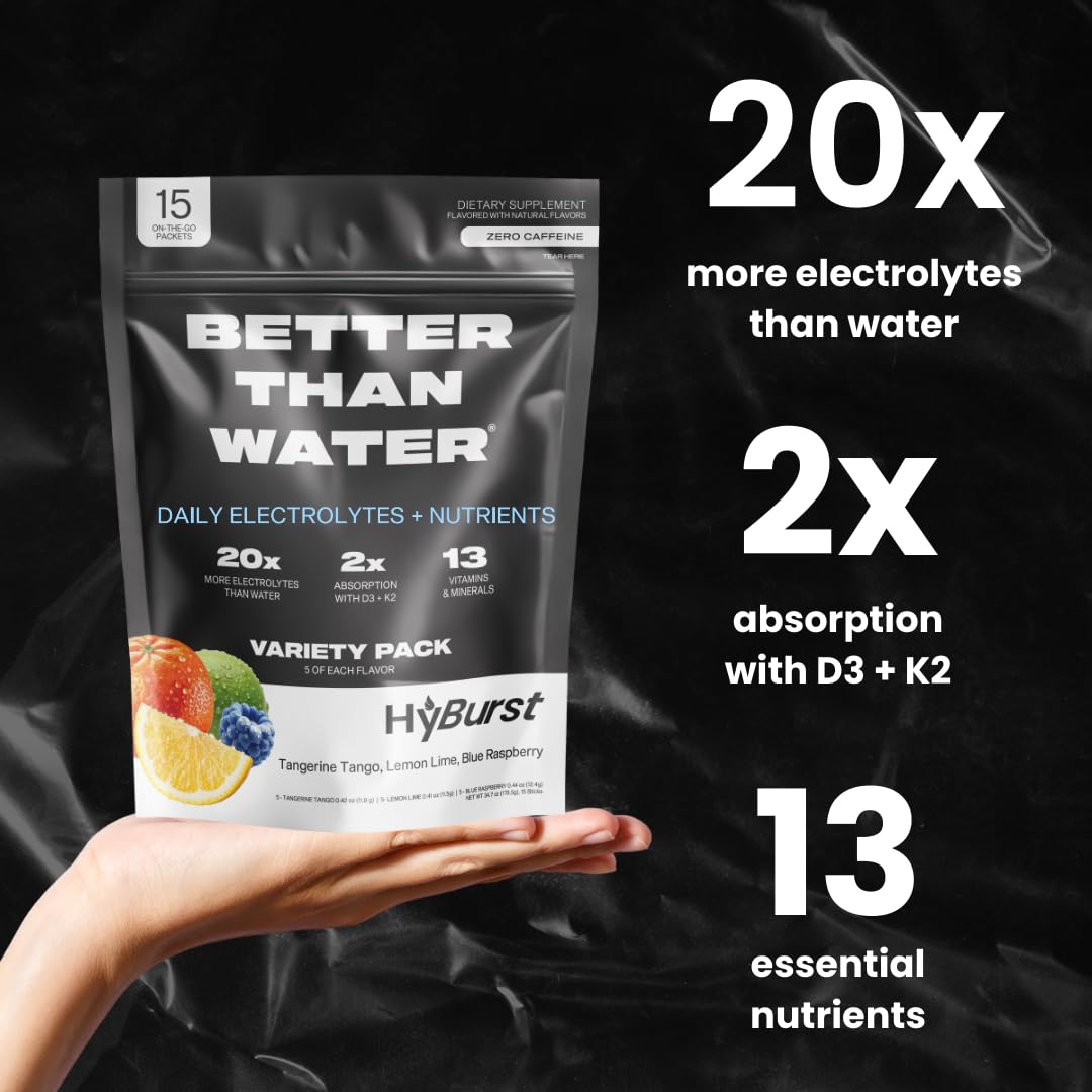 Hyburst prepared drink in glass, ready for hydration and focus