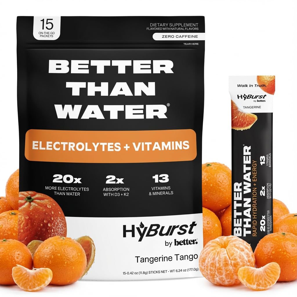 Hyburst Electrolyte Tangerine Tango packaging front showcasing refreshing hydration
