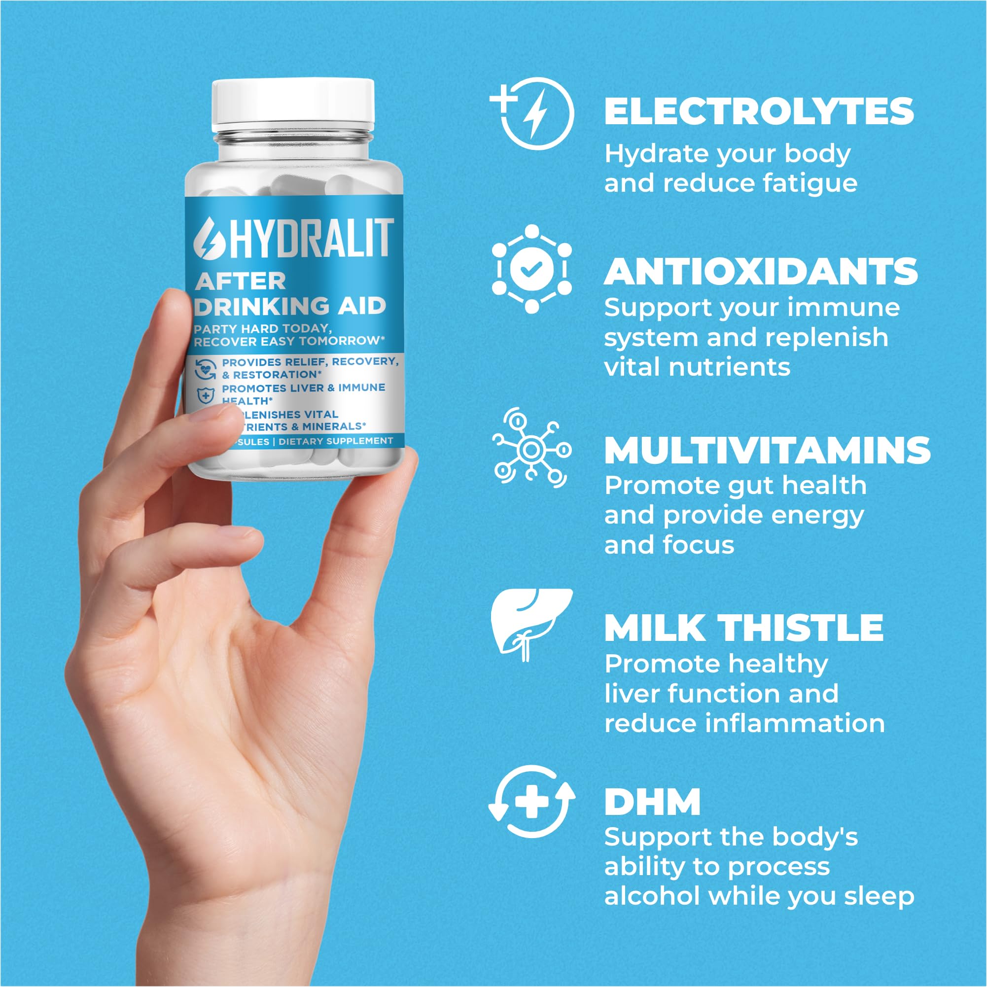 Hydralit weekend recovery concept with capsules