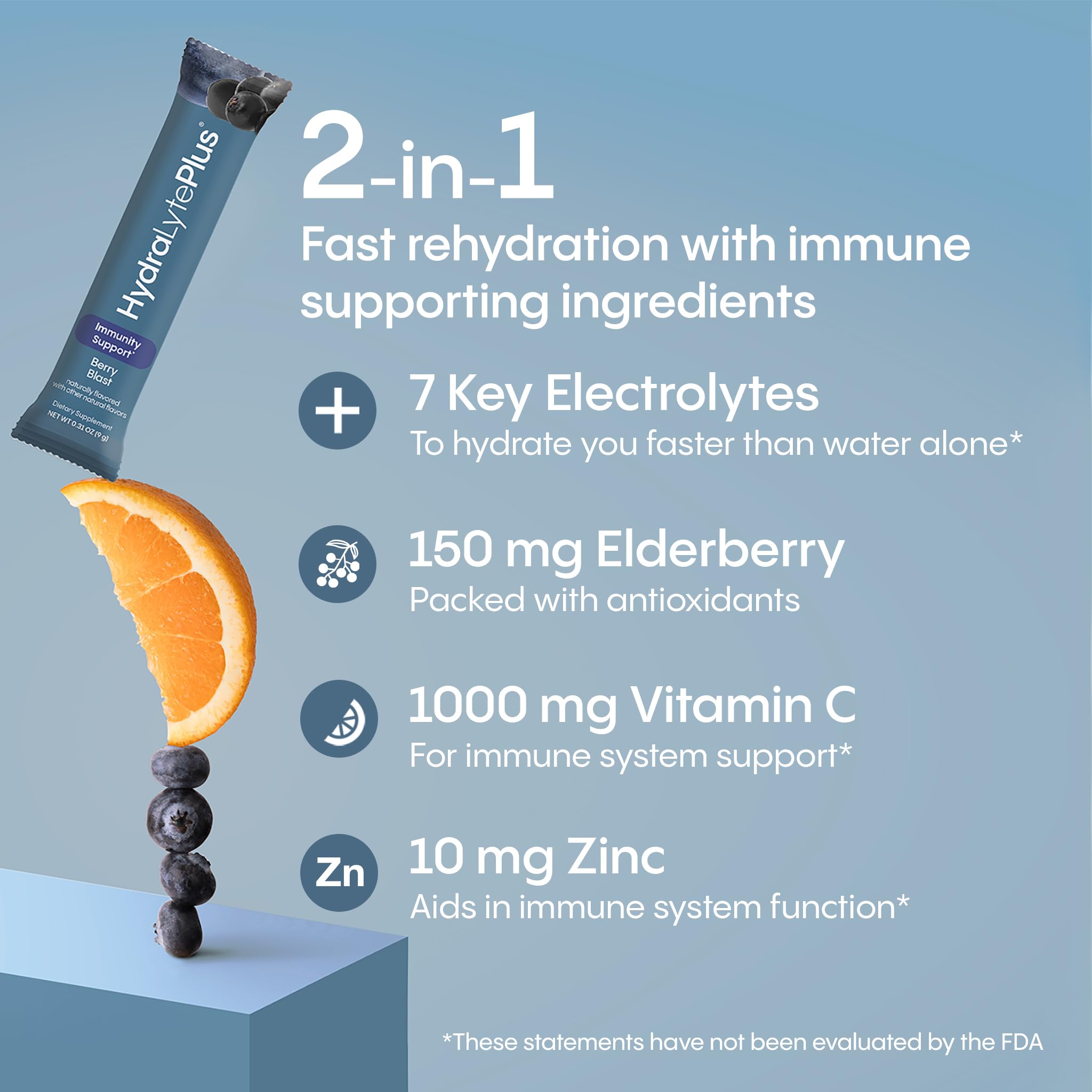 Hydralyte low-sugar hydration packets: lower sugar option with balanced electrolytes for steady hydration.