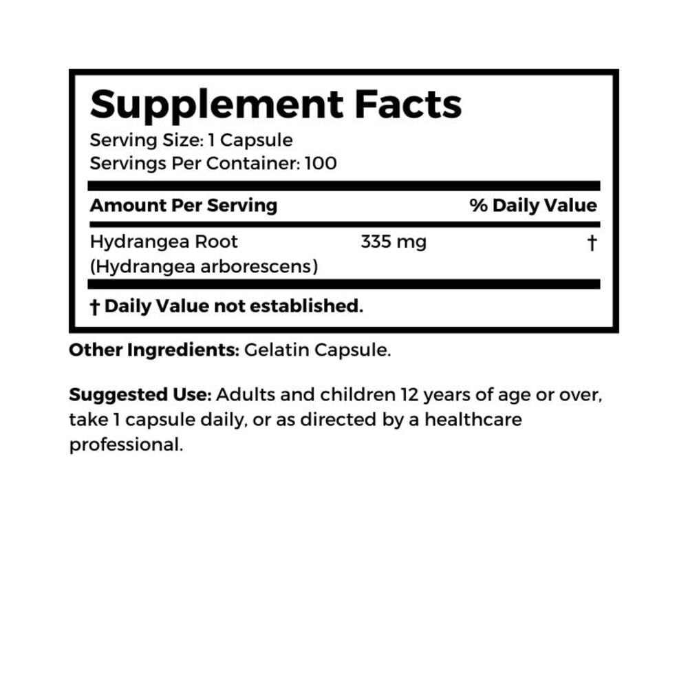 Close-up of Hydrangea 335 mg capsules