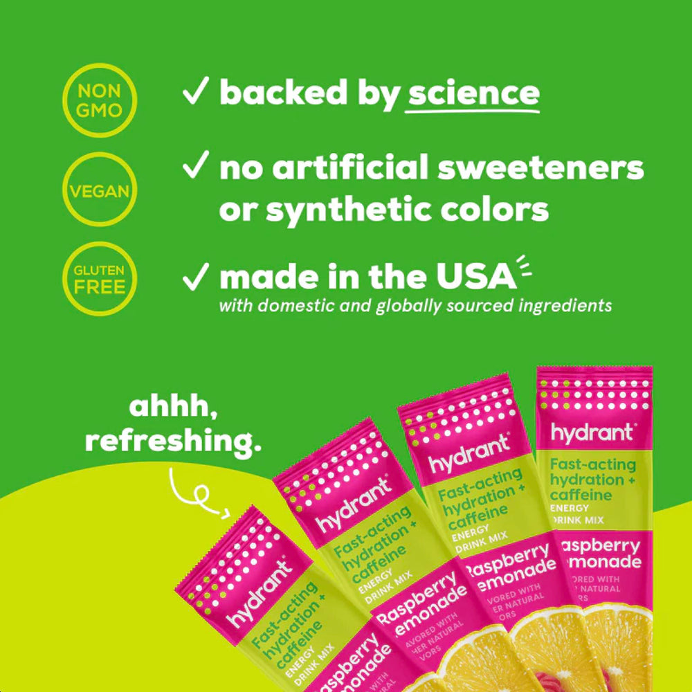 HYDRANT powder dissolving in water demonstrates easy mixing for daily hydration with light sweetness.