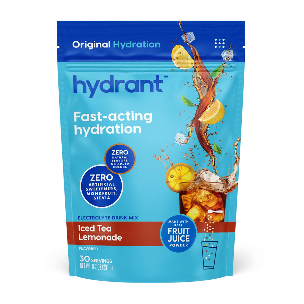 HYDRANT iced tea lemonade powder packet for quick hydration on the go.