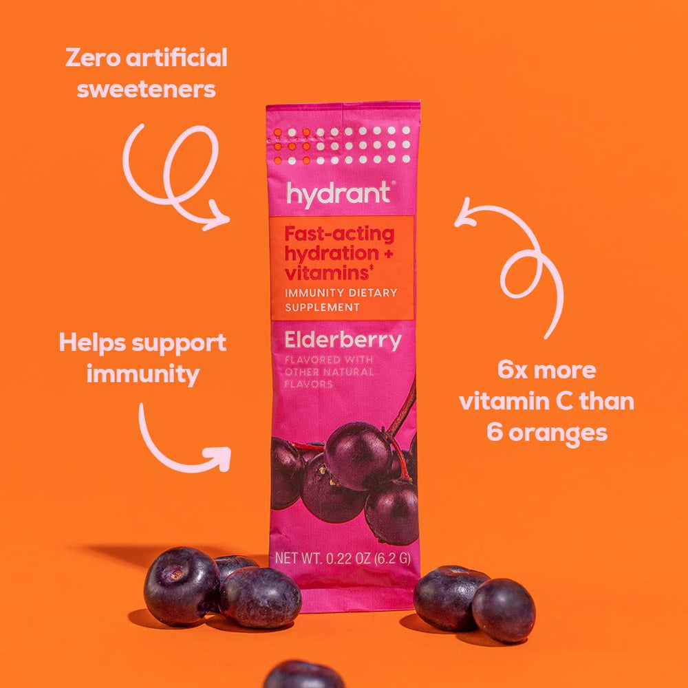 Hydration with elderberry flavor electrolyte powder on the go (4 of 5)