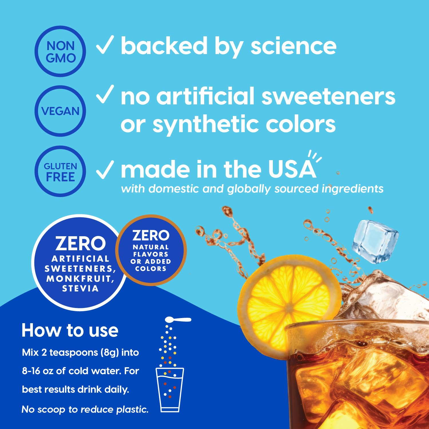 HYDRANT real fruit flavor powder close-up delivering refreshing taste.