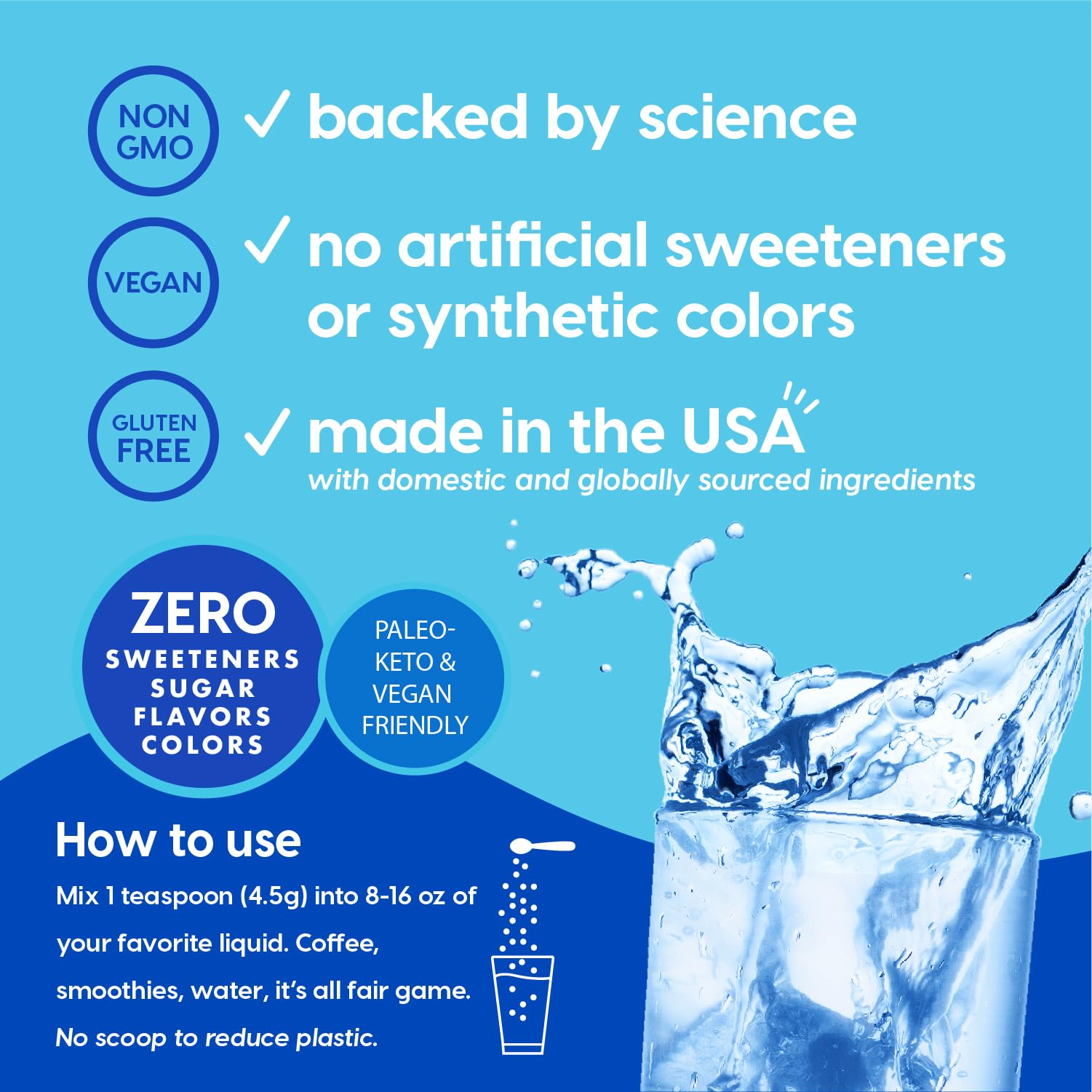 HYDRANT unflavored electrolyte drink mix suitable for travel and daily use