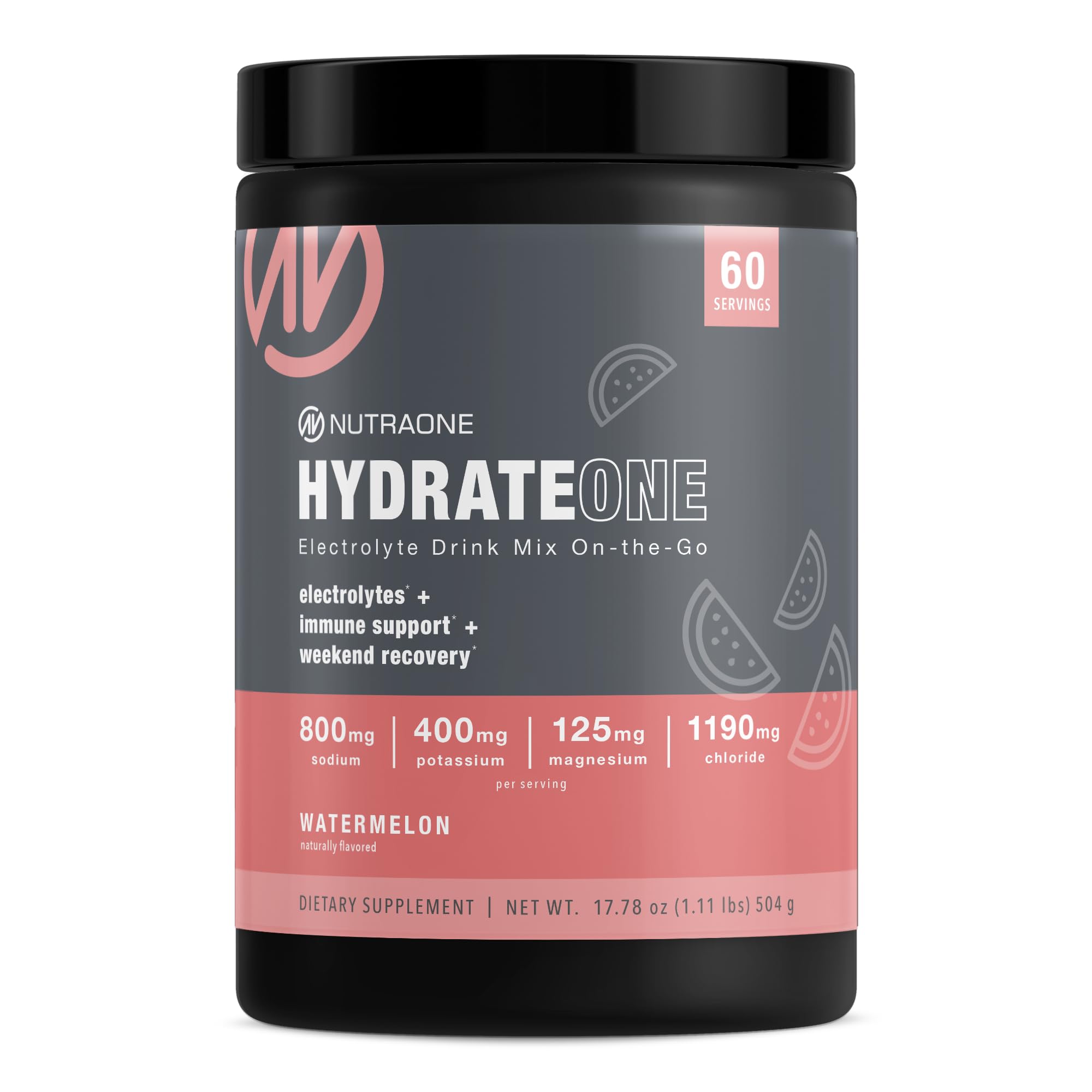 HydrateOne Watermelon canister with 60 servings
