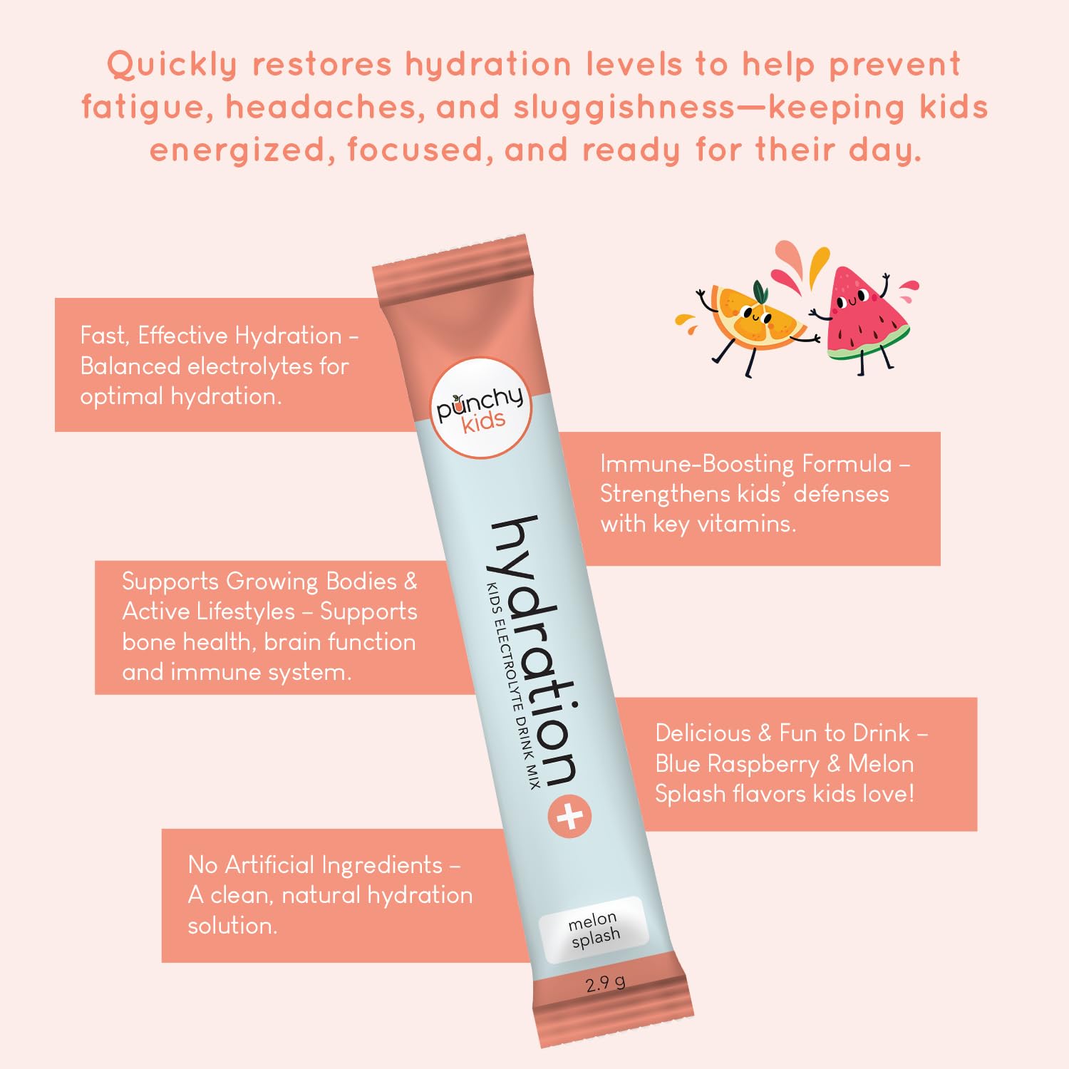 Sticks being stirred into 8 oz water for on-the-go hydration