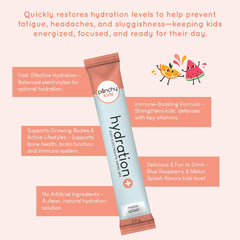 Sticks being stirred into 8 oz water for on-the-go hydration