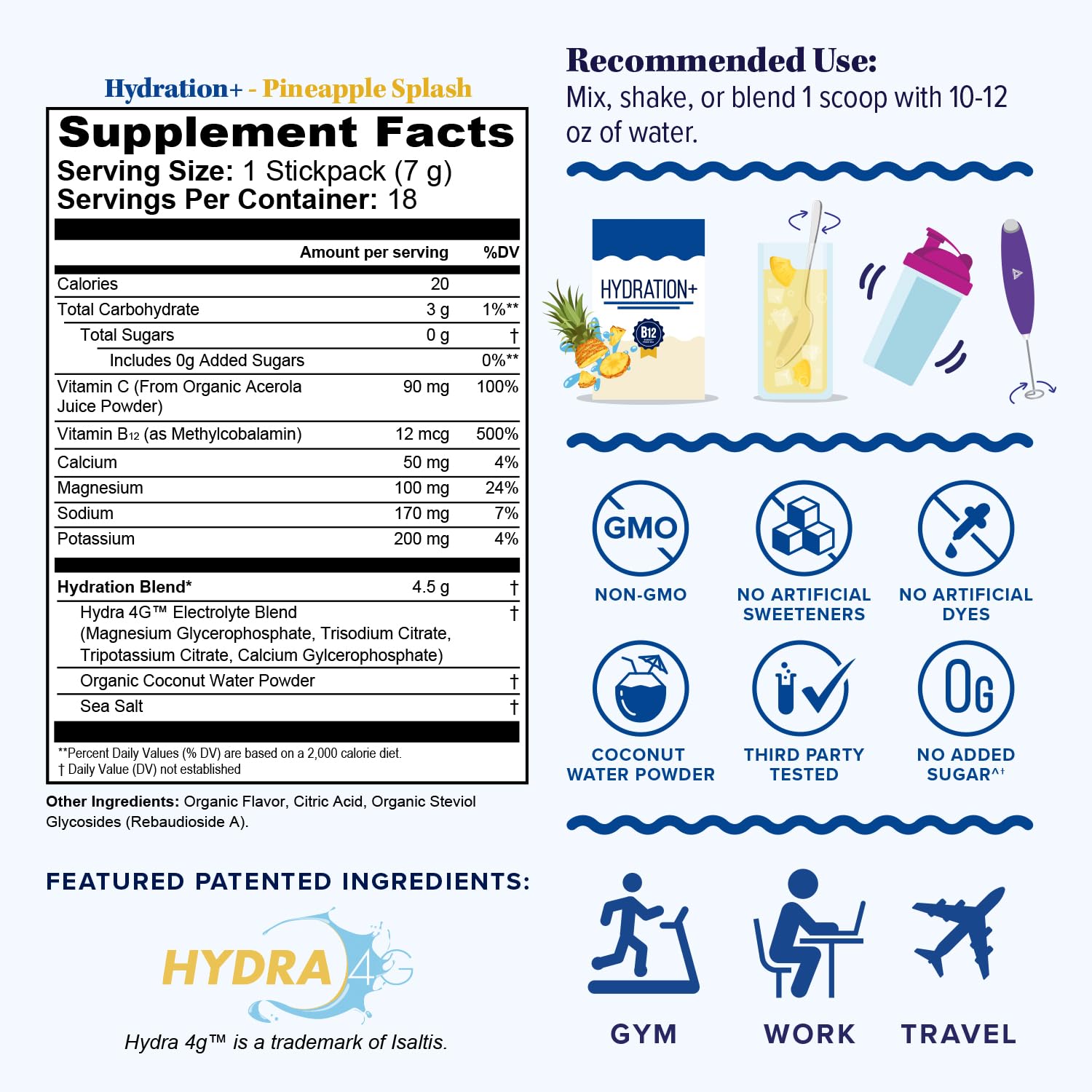 Hydra 4G electrolyte blend with magnesium, calcium, sodium, potassium