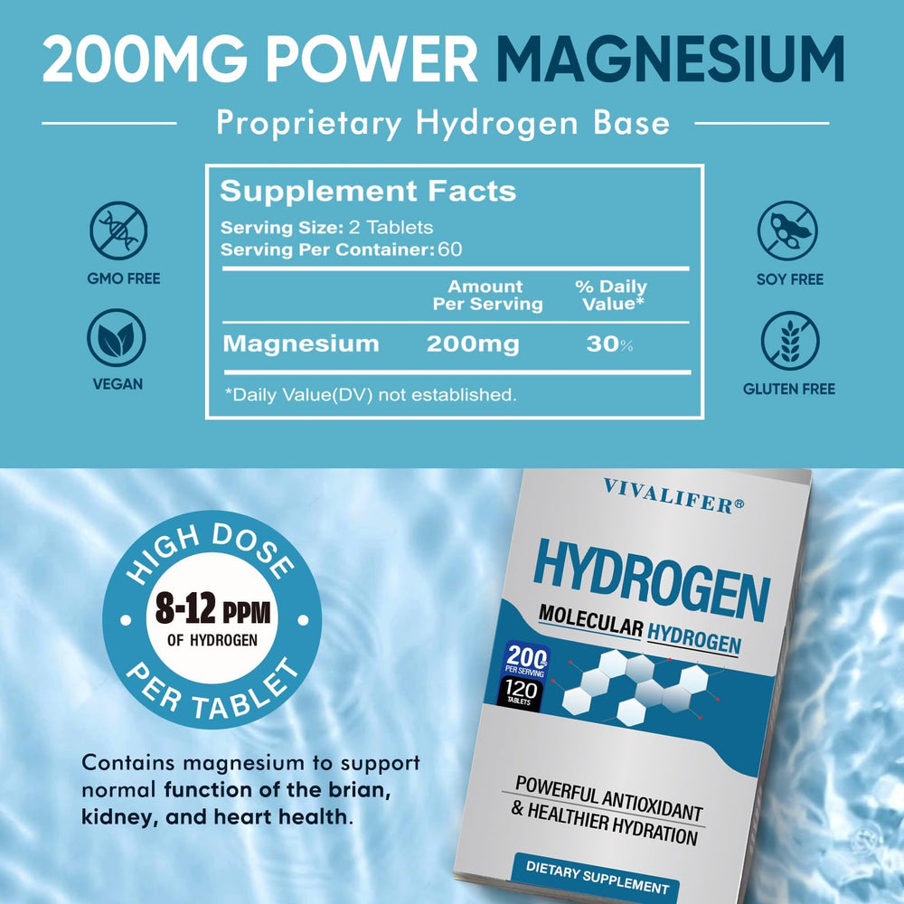 Magnesium ingredient in hydrogen tablets