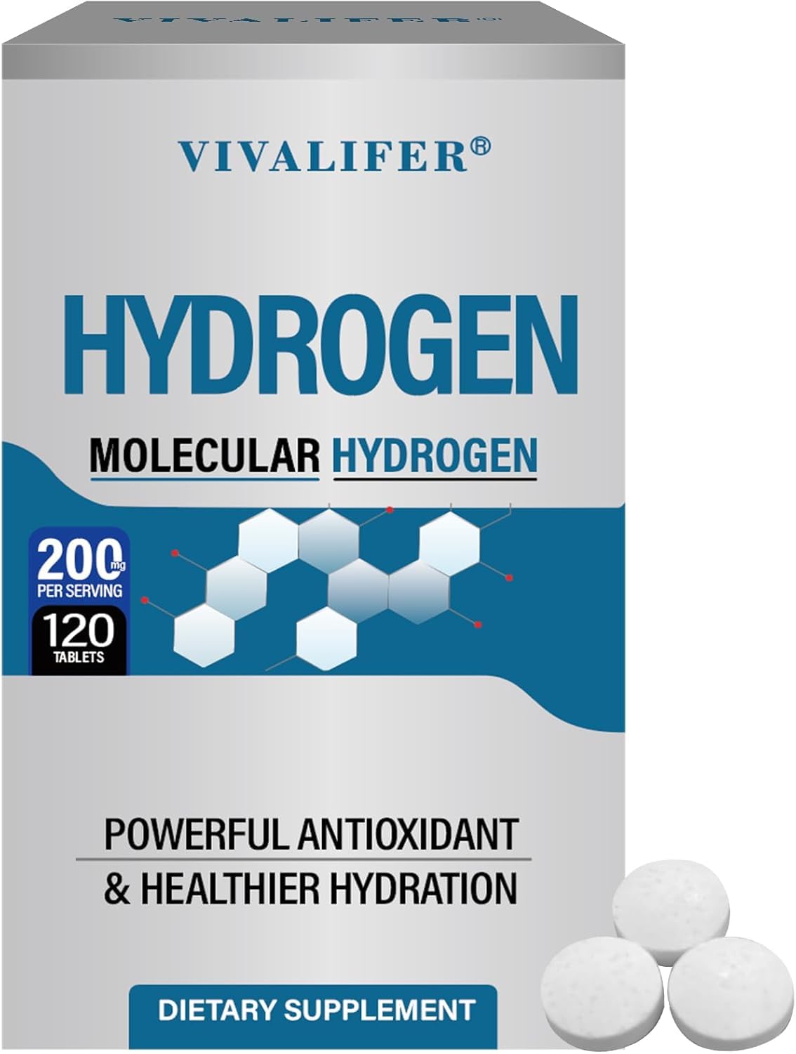 Hydrogen tablets packaging front