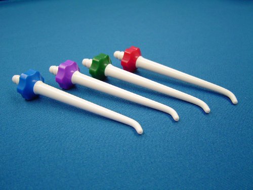 Hydrofloss Regular Jet Tips - four color-coded tips for home dental irrigation