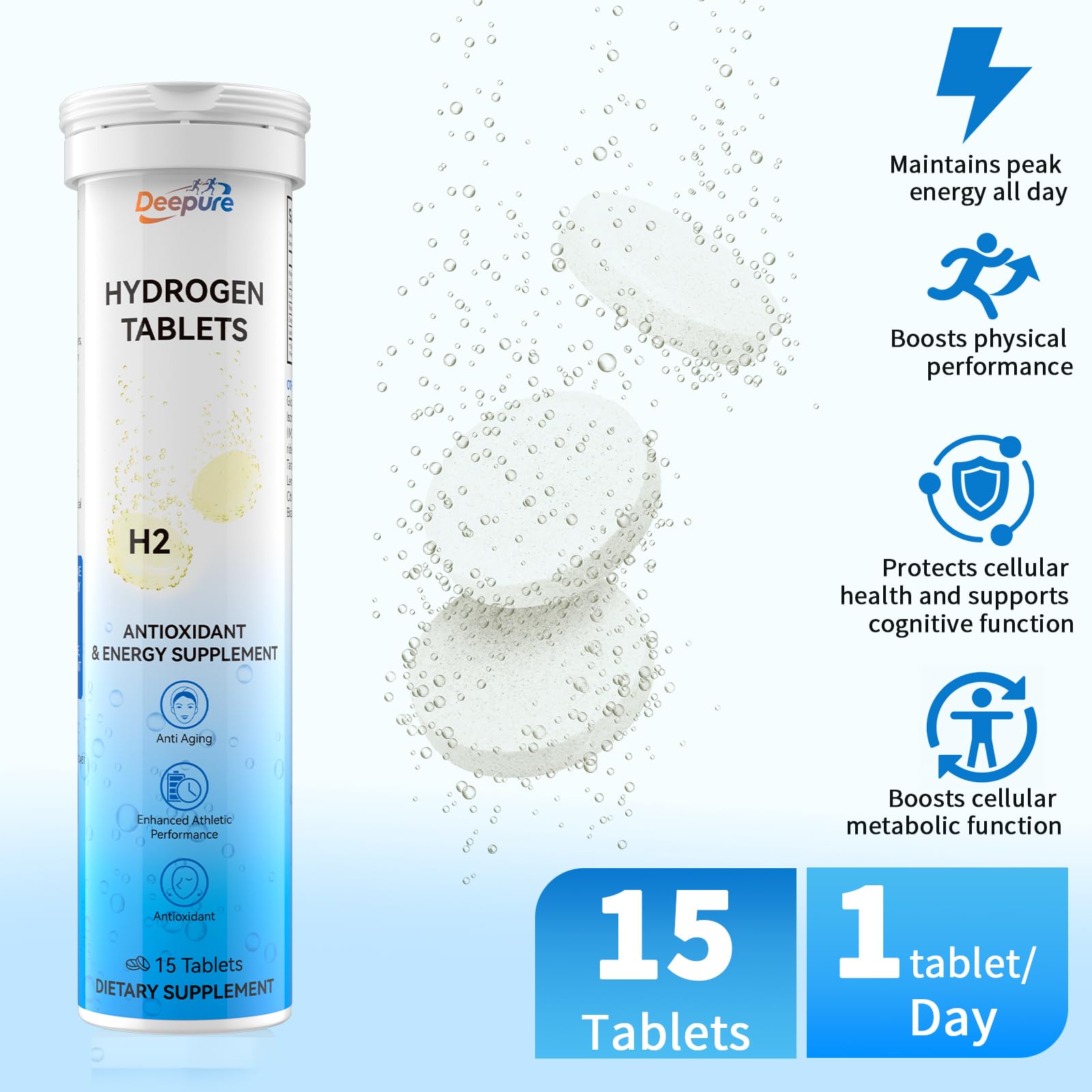 Tablet dissolving in a glass of water