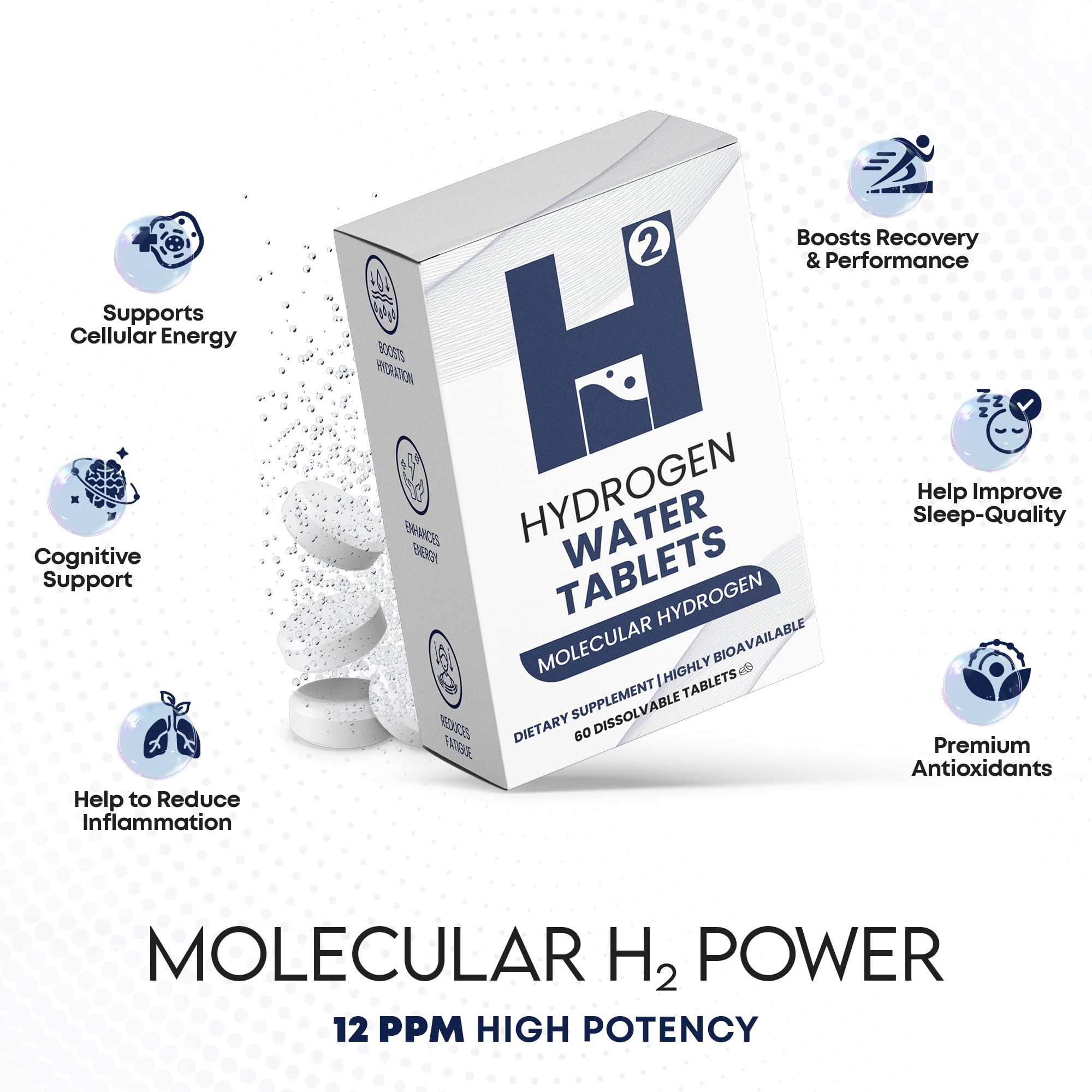 Tablets dissolving in a glass of water