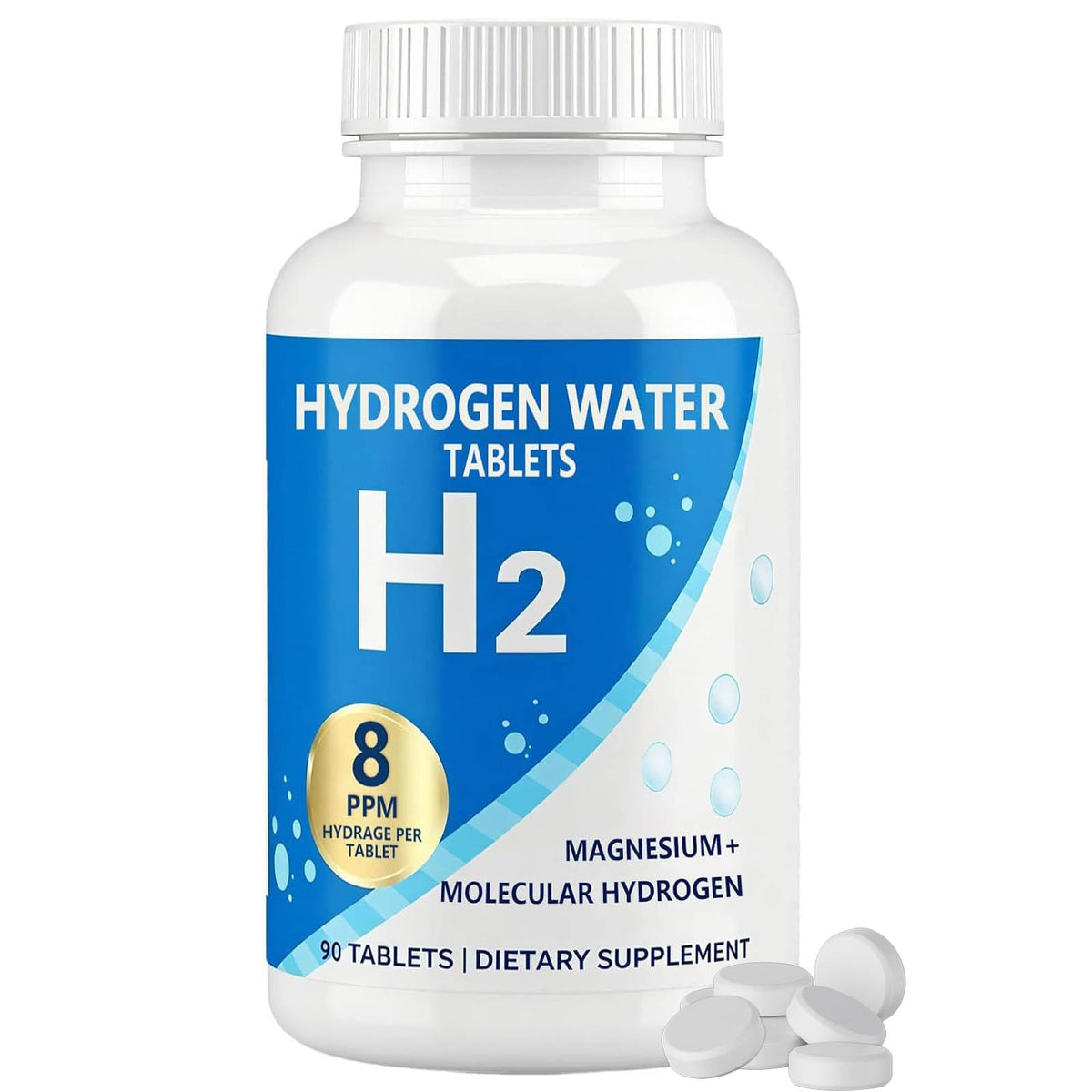 Hero image of Hydrogen Water Tablets bottle with 90 tablets