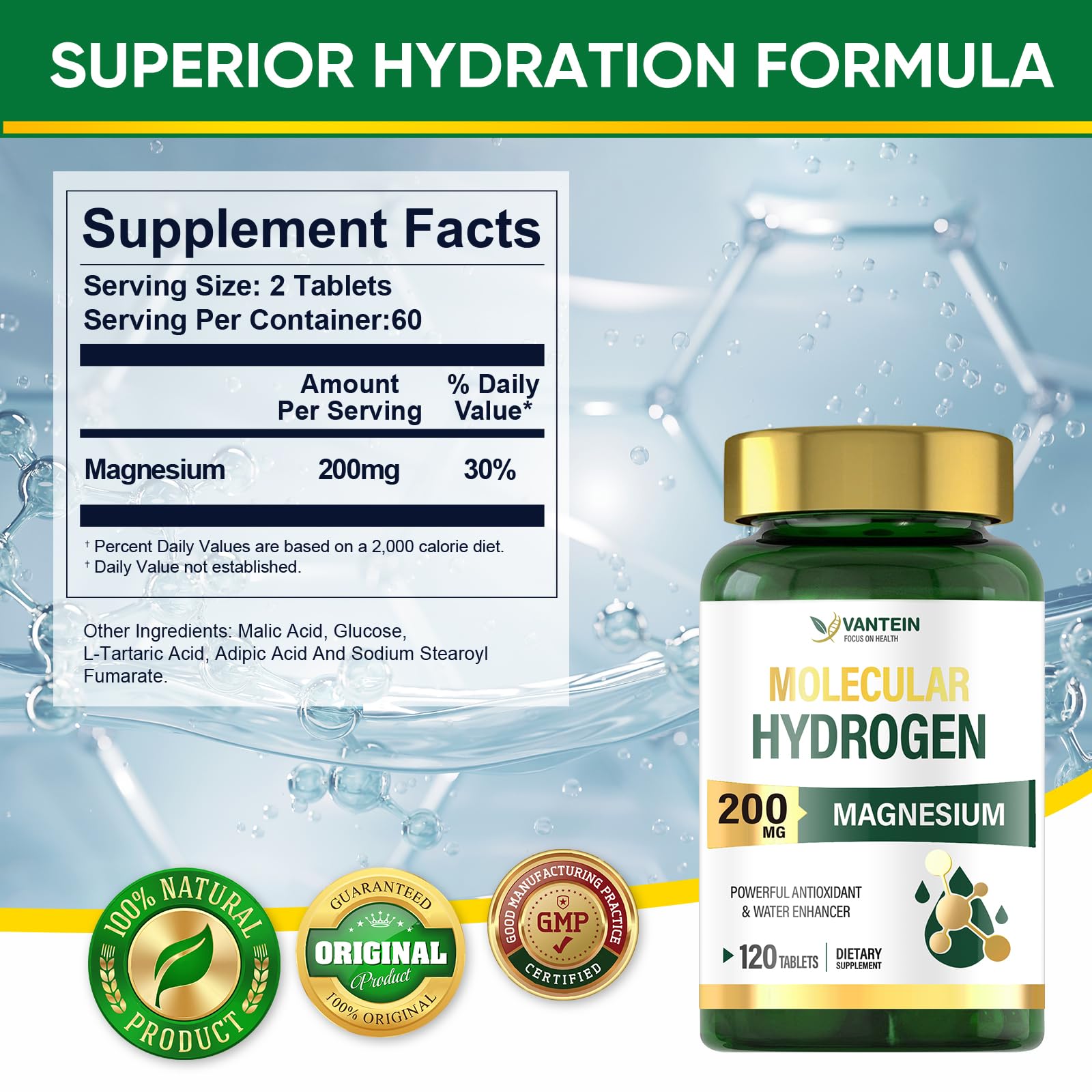 Close-up of tablets dissolving in water