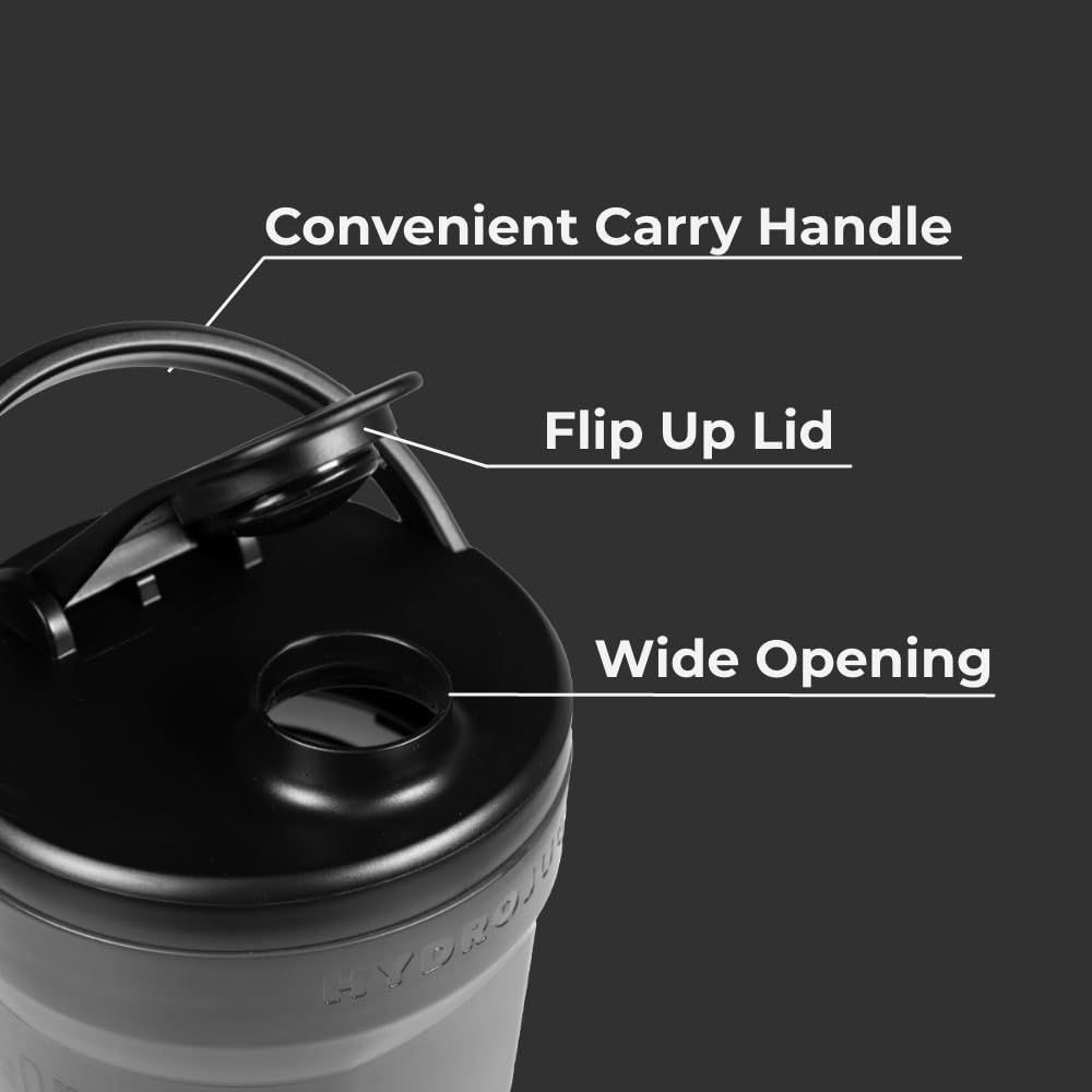 Leakproof lid and seal on Hydrojug 20 oz noiseless shaker