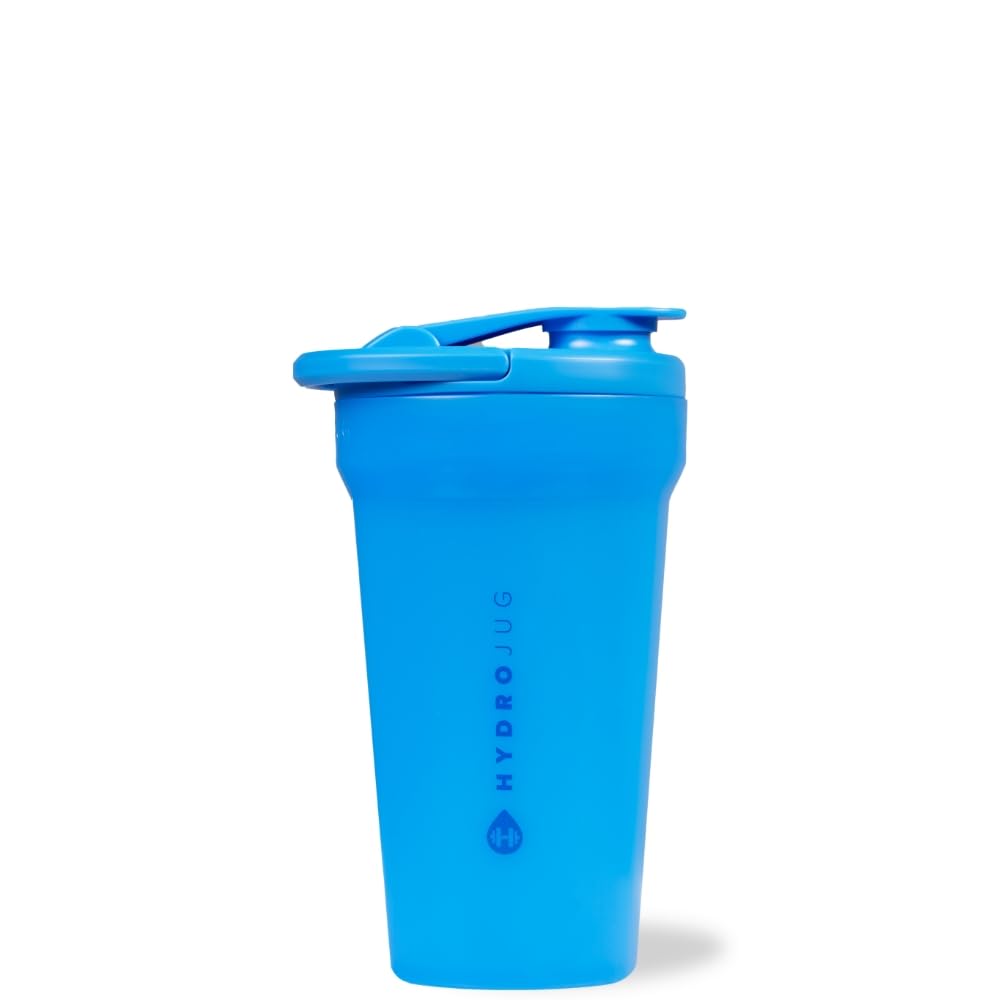 Hydrojug 20 oz noiseless shaker bottle in cobalt color with leakproof lid