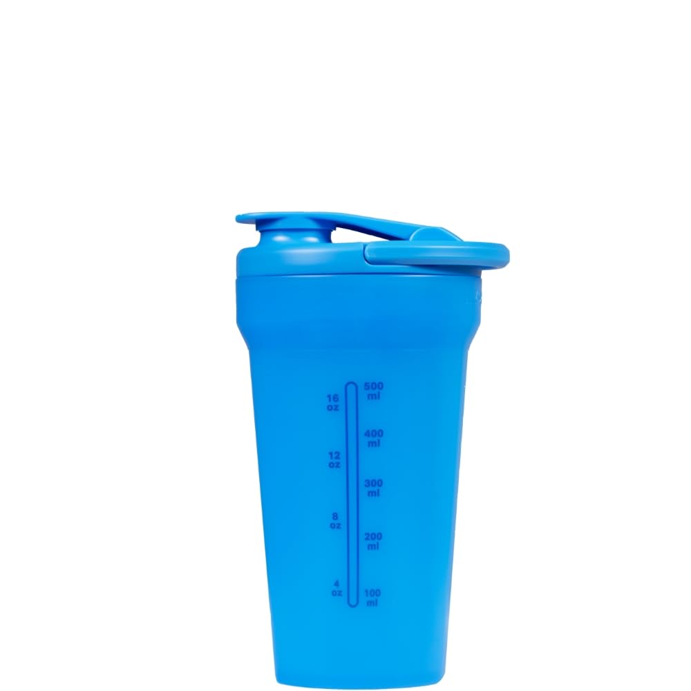 Hydrojug 20 oz noiseless shaker bottle cobalt in gym bag