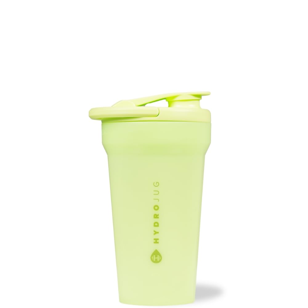 Hydrojug 20 oz noiseless shaker bottle in Honeydew color