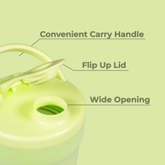 Leakproof lid securely closed on Hydrojug 20 oz shaker bottle