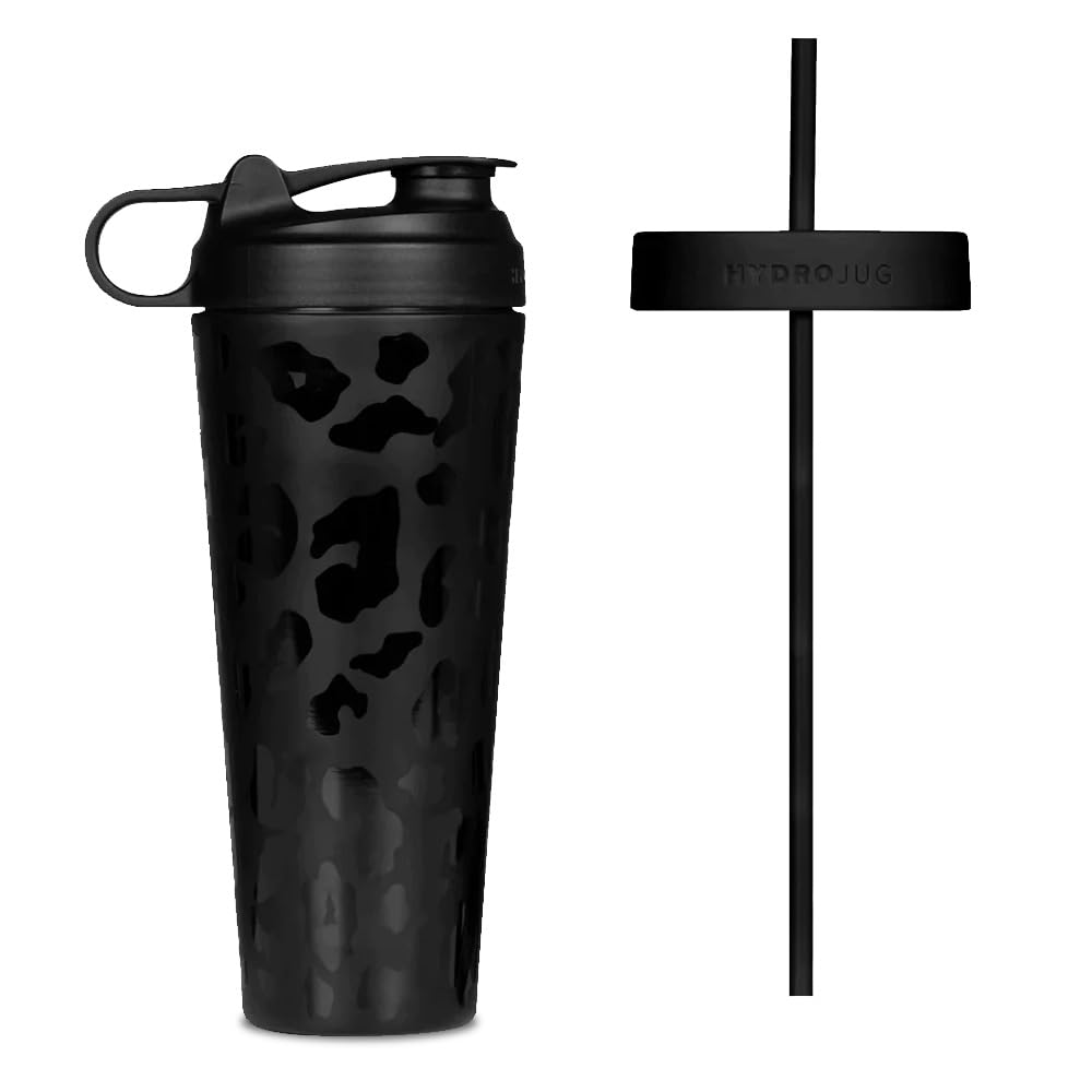 Front view of HydroJug 24oz stainless steel shaker cup