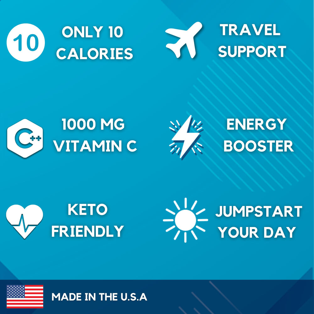 Low-sugar electrolyte powder with minerals: vitamin C, sodium, potassium, magnesium