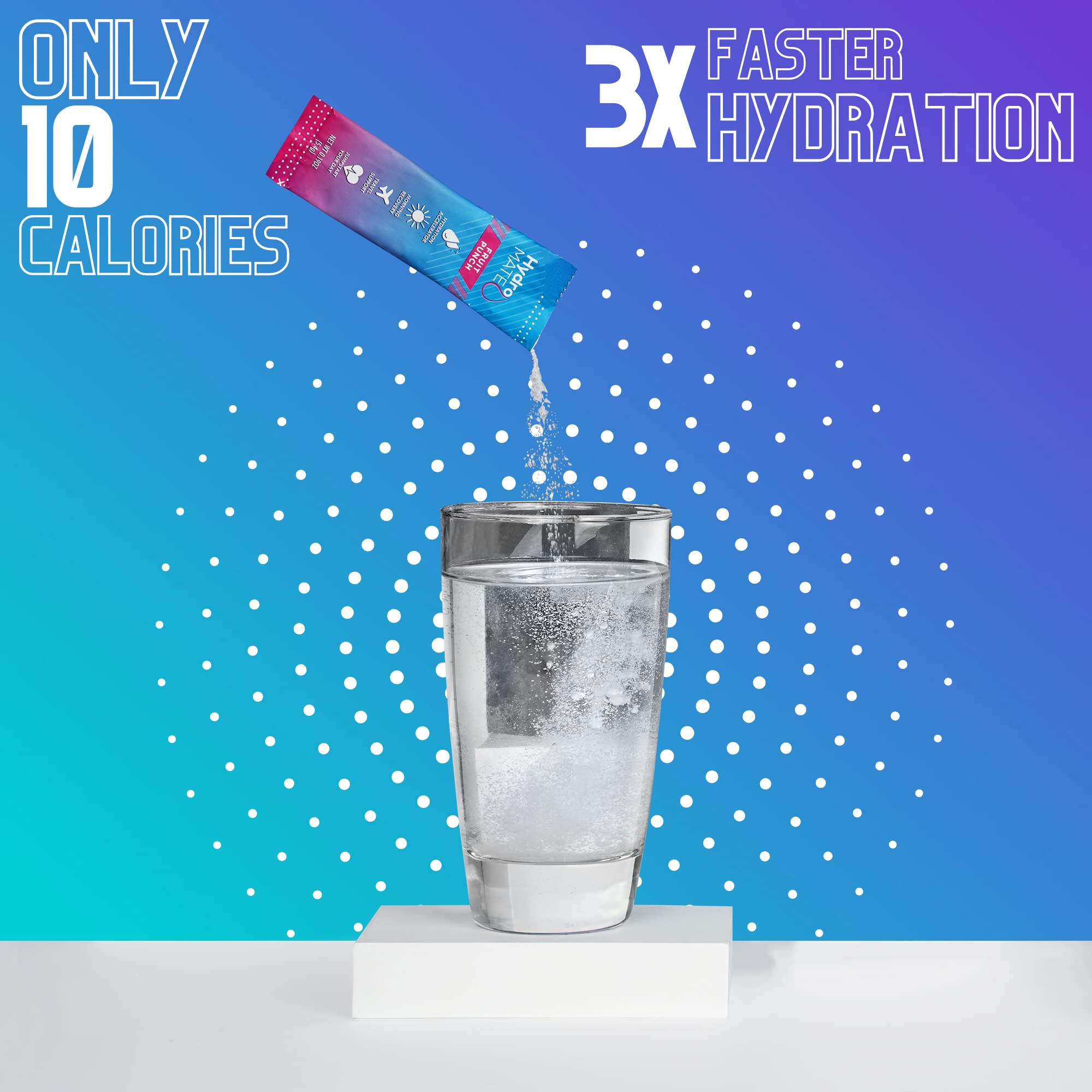 Low sugar electrolyte packets with 10 calories per serving