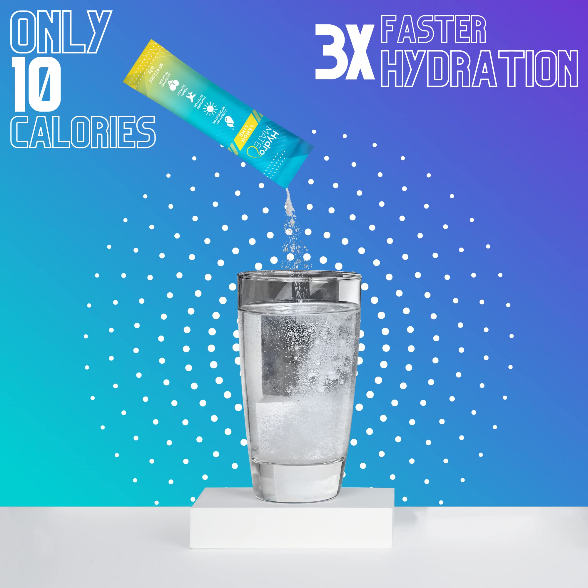 Box and multiple electrolyte packets displayed for use