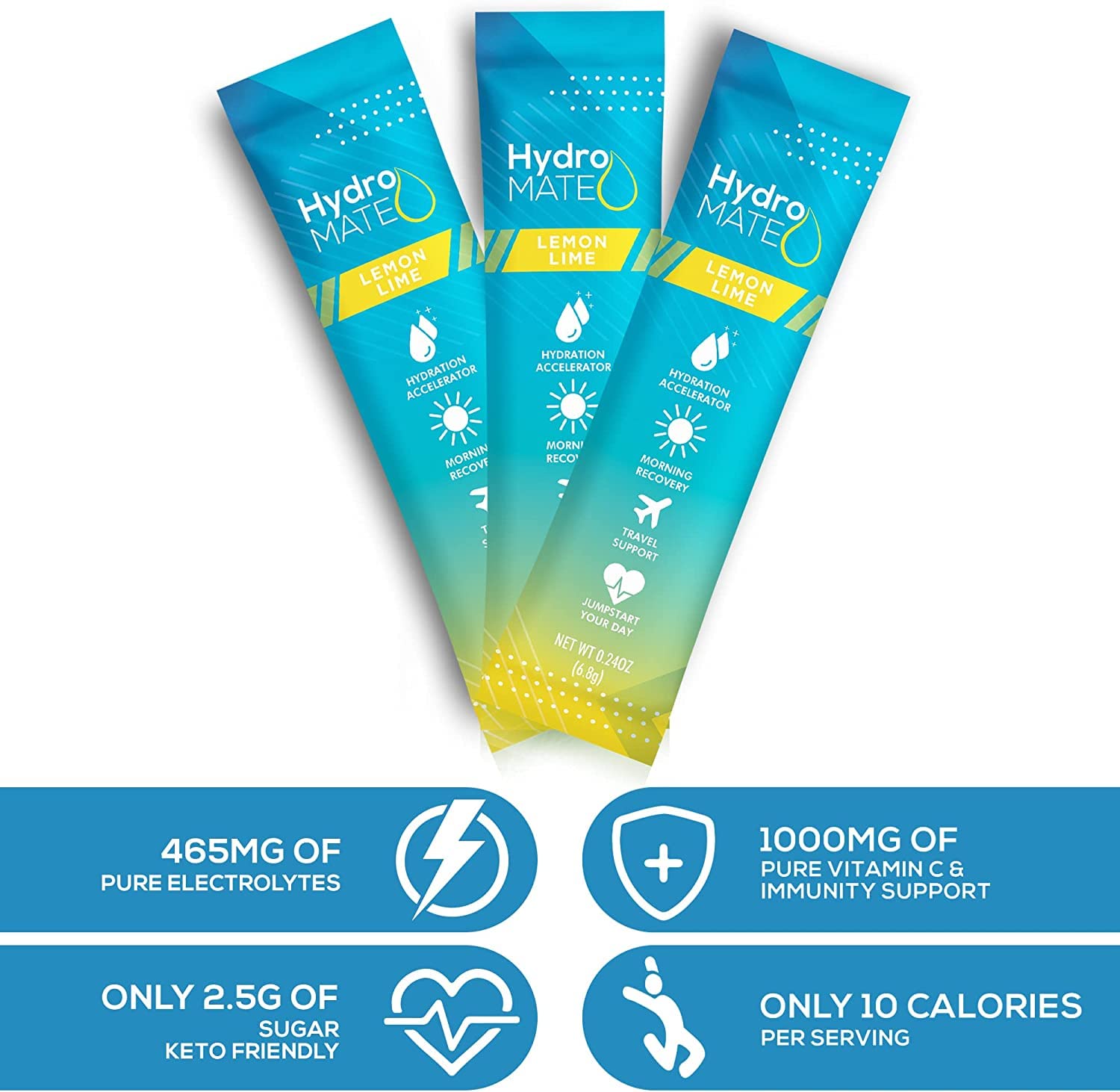 Made in the USA HydroMATE electrolyte hydration powder