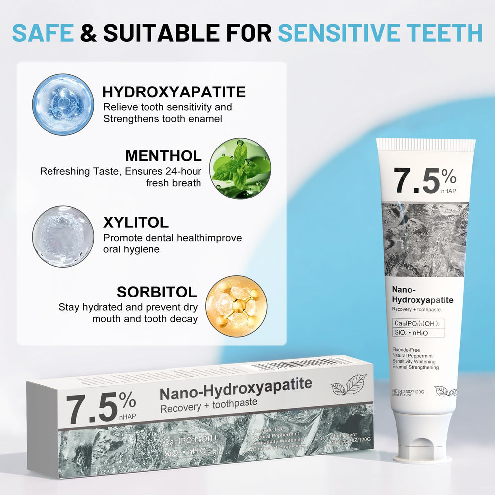 Daily oral care with hydroxyapatite toothpaste