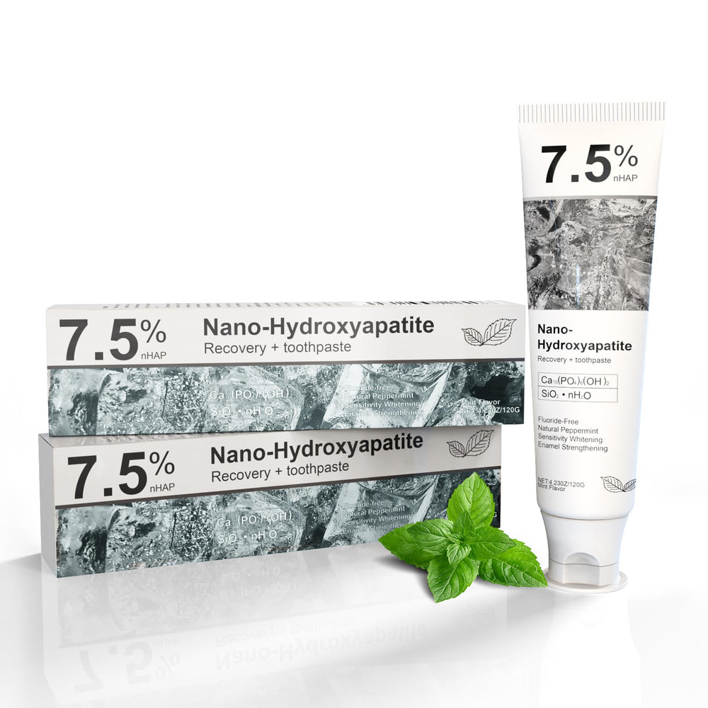 Two-pack Hydroxyapatite toothpaste boxes with front view