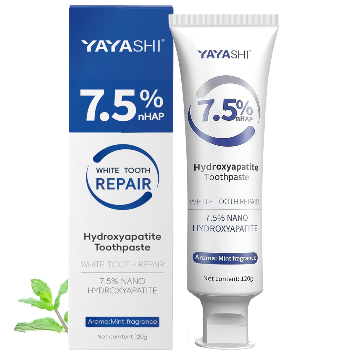 Hydroxyapatite toothpaste Gentle Mint tube close-up