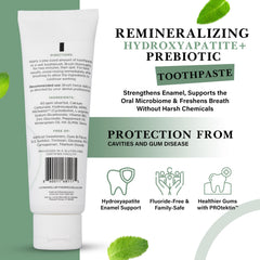 Toothpaste ingredients showing calcium carbonate and zinc gluconate