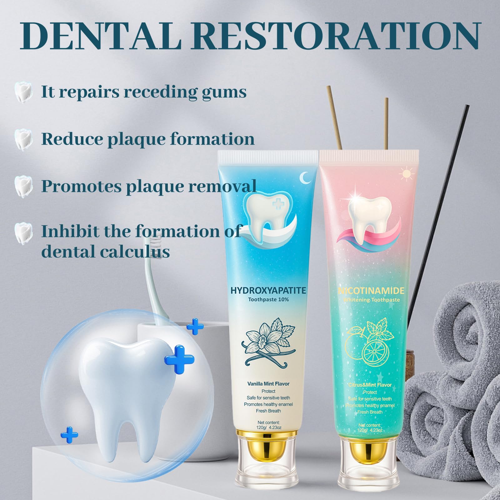 No peroxide whitening with probiotics illustration