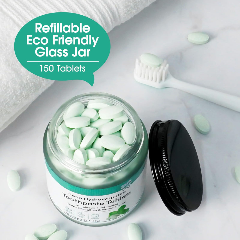 Hydroxyapatite toothpaste tablet for enamel protection