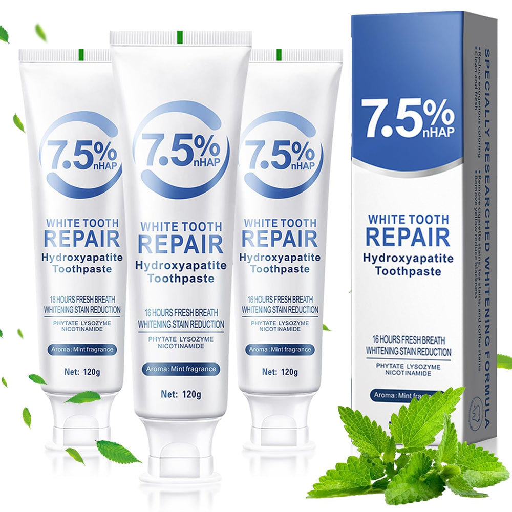 Hydroxyapatite toothpaste tube with mint flavor